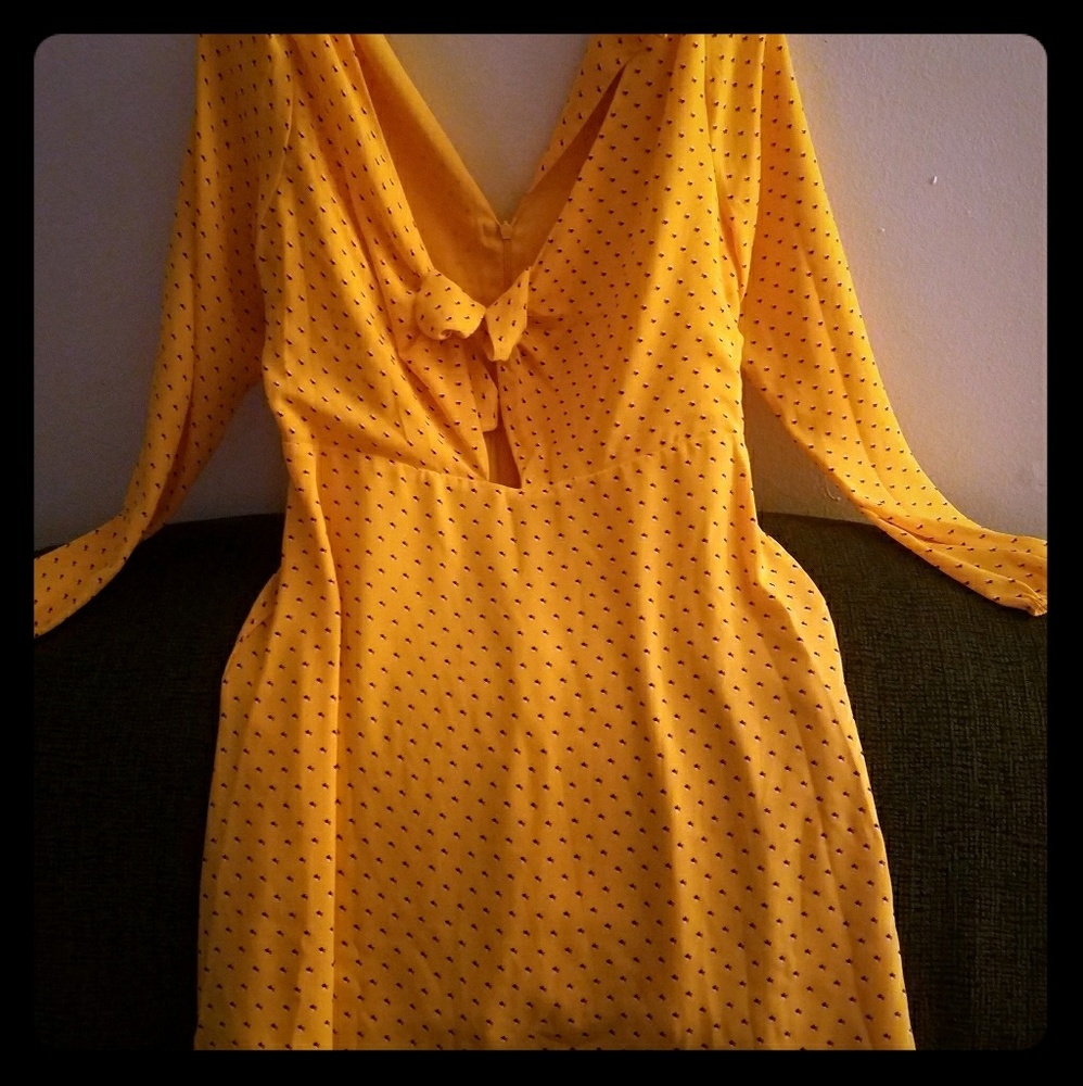 GB Gold/ yellow long sleeve dress